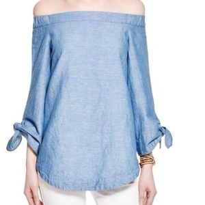 Free People chambray off the shoulder top